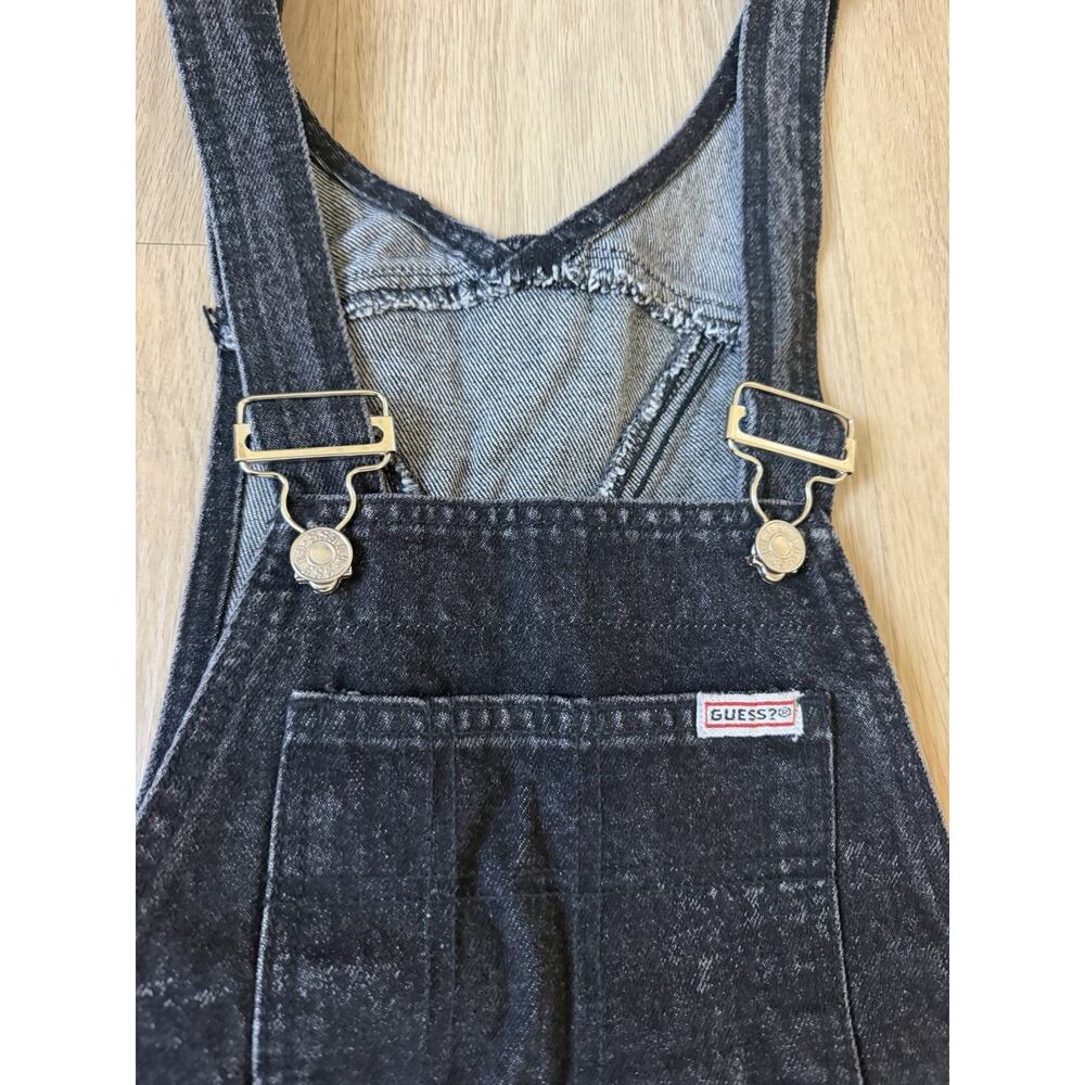 Vintage Guess Denim Overalls Medium Black Carpenter Loop Buttons USA Made 90s - Picture 6 of 12